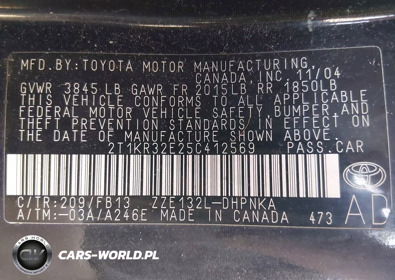 2005 Toyota Matrix Xr VIN:2T1KR32E25C412569 - 9