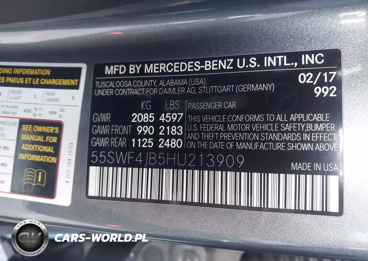 2017 Mercedes-Benz C 300 Sport VIN:55SWF4JB5HU213909 - 9
