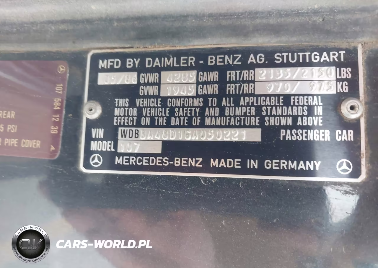 1986 Mercedes-Benz 560 Sl VIN:WDBBA48D1GA050221 - 9