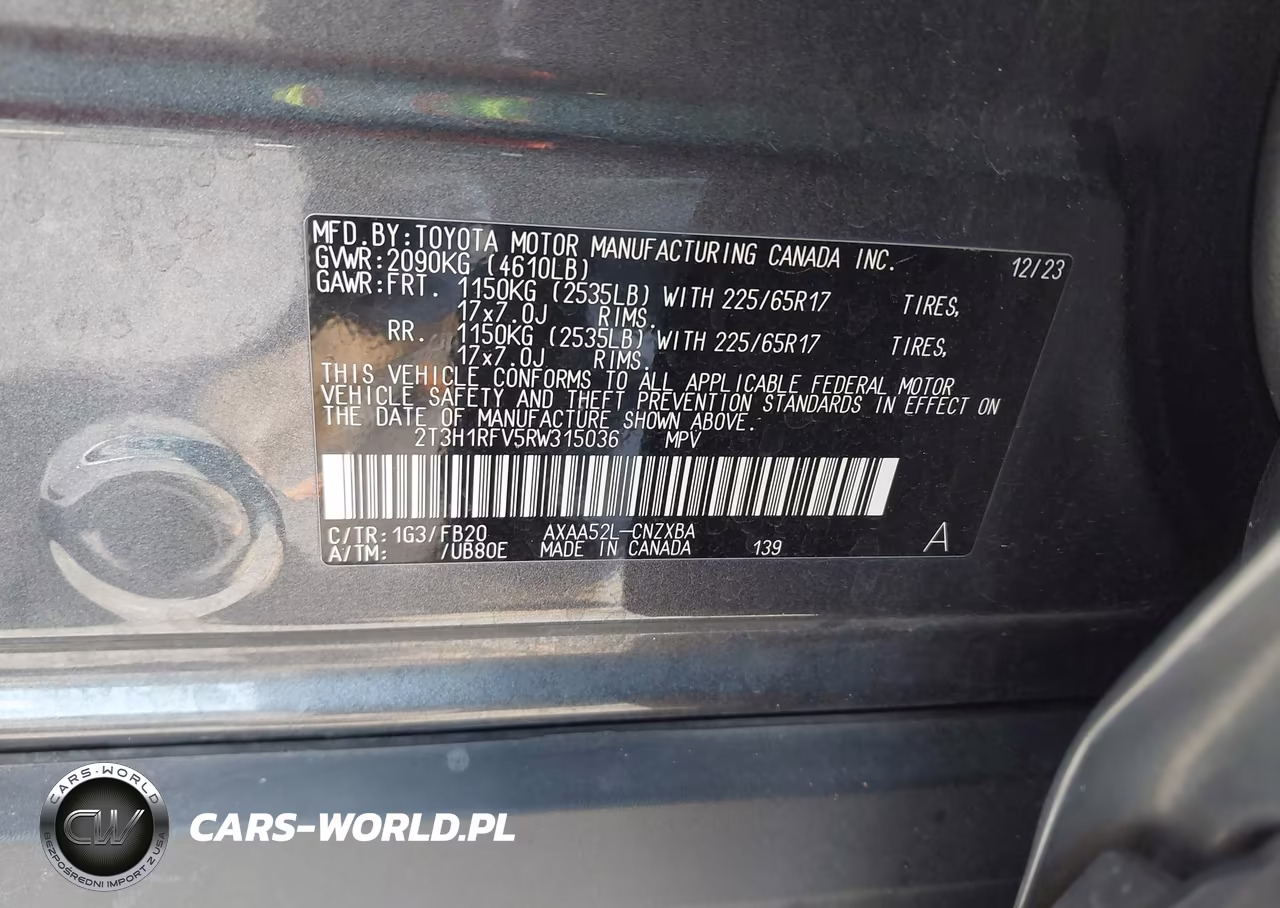 2024 Toyota Rav4 Le VIN:2T3H1RFV5RW315036 - 9