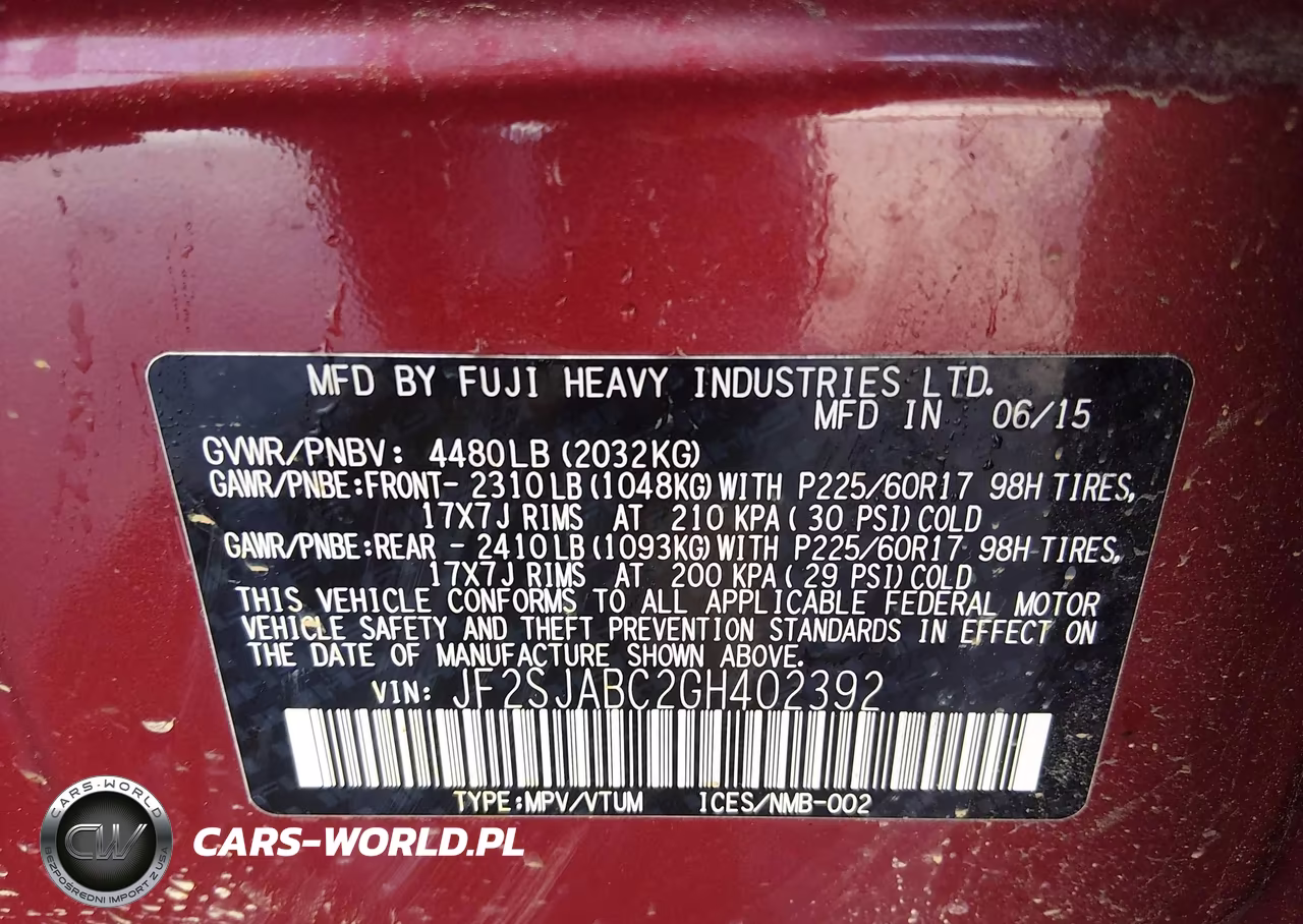 2016 Subaru Forester 2.5I VIN:JF2SJABC2GH402392 - 9