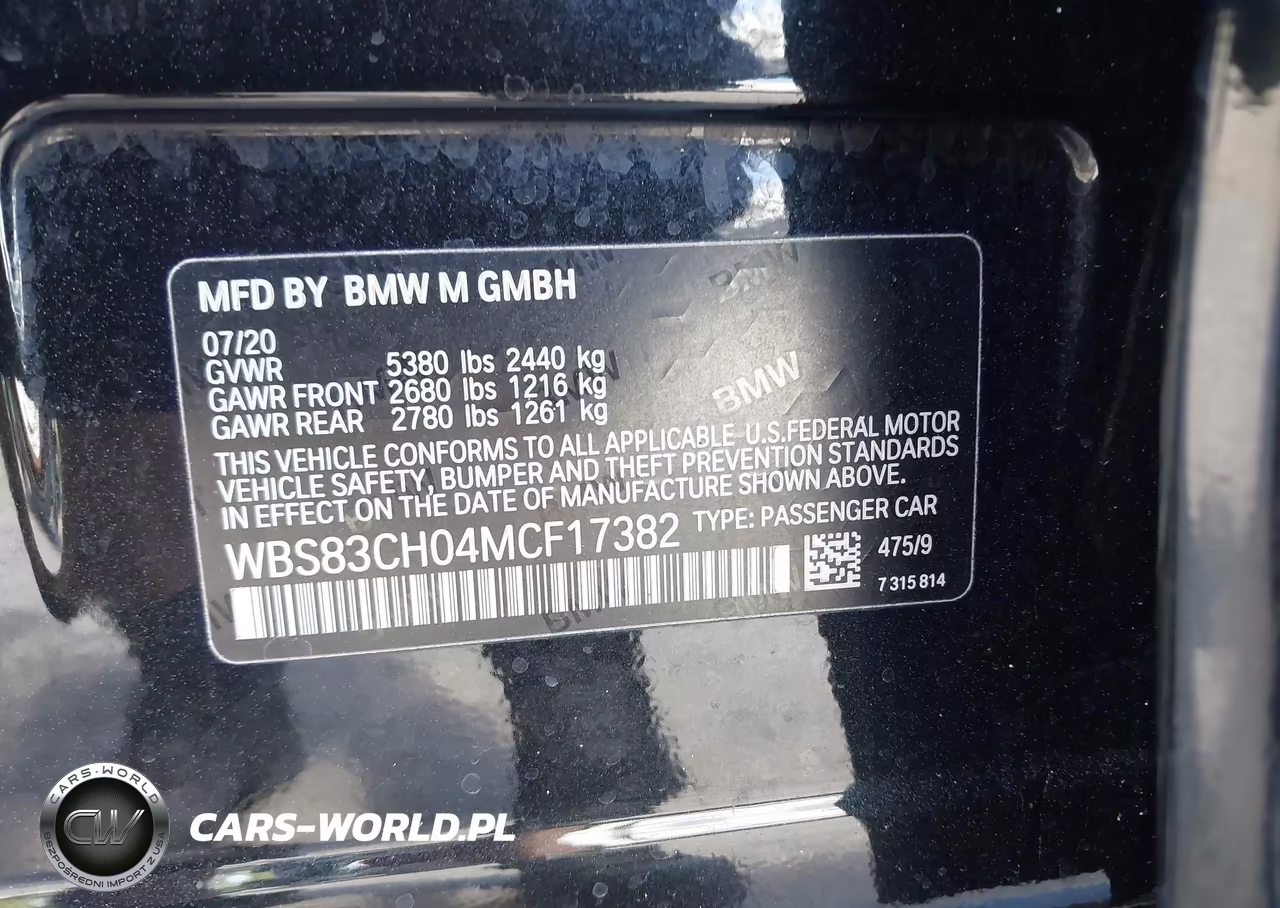2021 BMW M5 VIN:WBS83CH04MCF17382 - 9