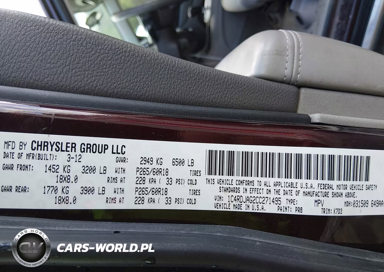 2012 Dodge Durango Sxt VIN:1C4RDJAG2CC271495 - 9
