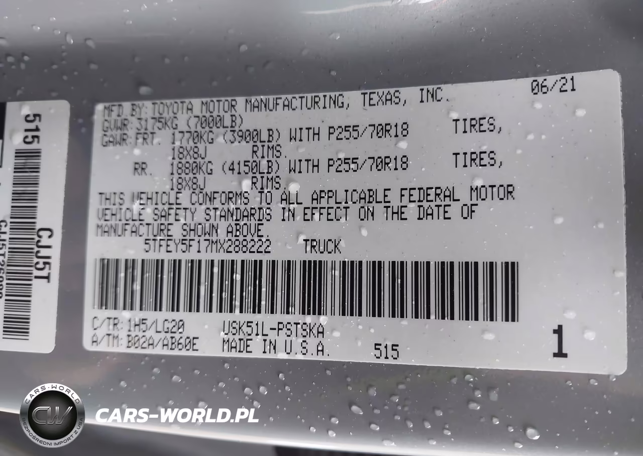 2021 Toyota Tundra Crewmax Sr5 VIN:5TFEY5F17MX288222 - 9