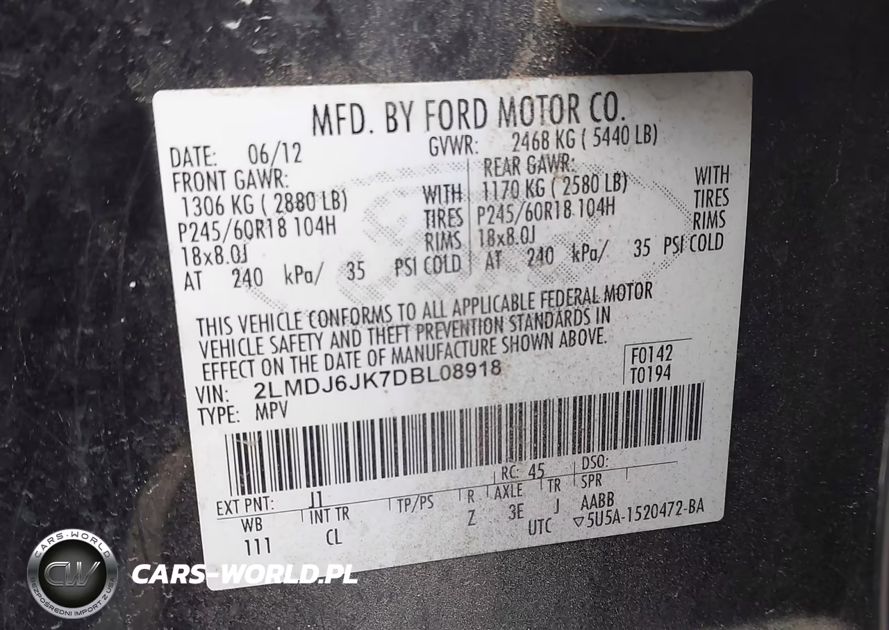 2013 Lincoln Mkx VIN:2LMDJ6JK7DBL08918 - 9