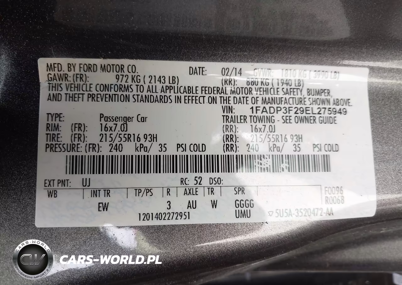 2014 Ford Focus Se VIN:1FADP3F29EL275949 - 9