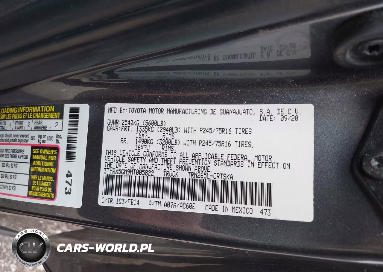 2021 Toyota Tacoma Sr VIN:3TYRX5GN9MT005822 - 9