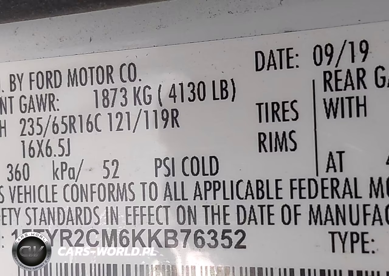 2019 Ford Transit-250 VIN:1FTYR2CM6KKB76352 - 9