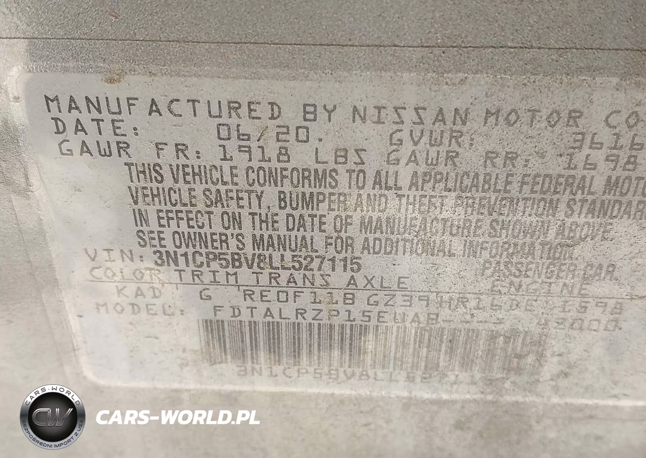 2020 Nissan Kicks S Xtronic Cvt VIN:3N1CP5BV8LL527115 - 9