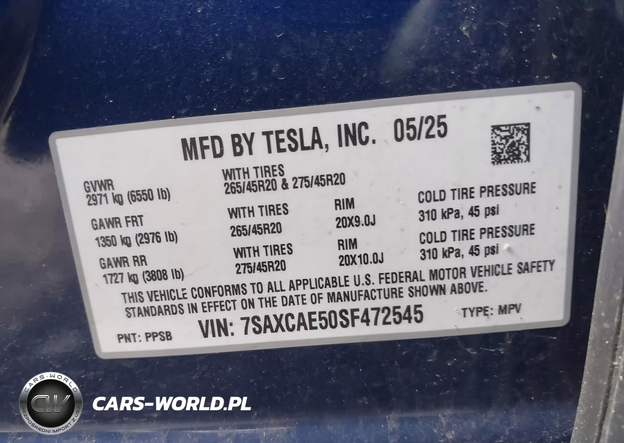2025 Tesla Model X Long Range VIN:7SAXCAE50SF472545 - 9