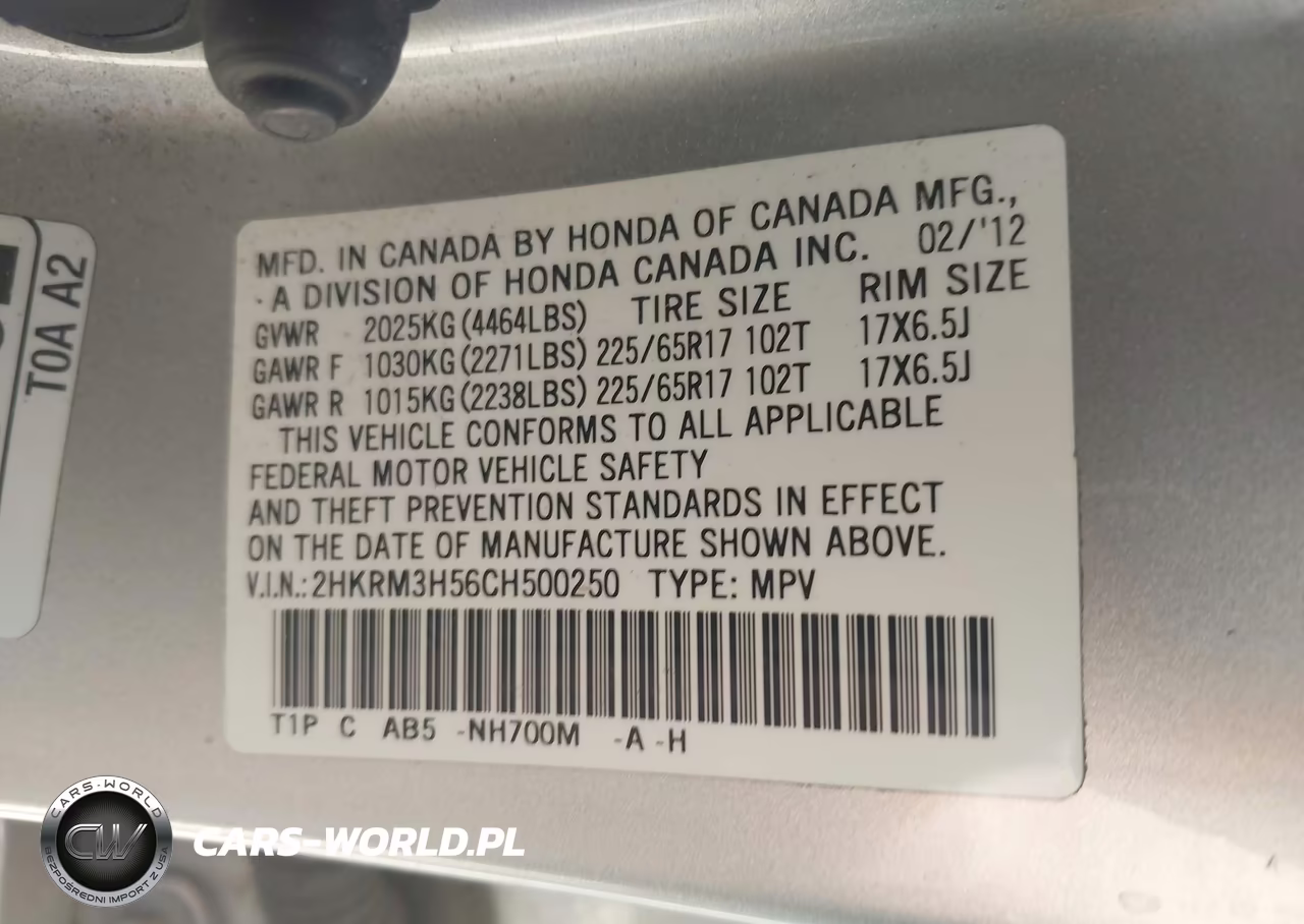 2012 Honda Cr-V Ex VIN:2HKRM3H56CH500250 - 9