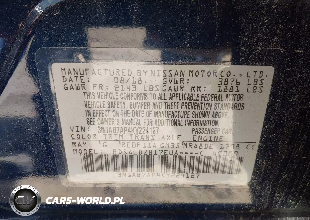 2019 Nissan Sentra Sv VIN:3N1AB7AP4KY224127 - 9