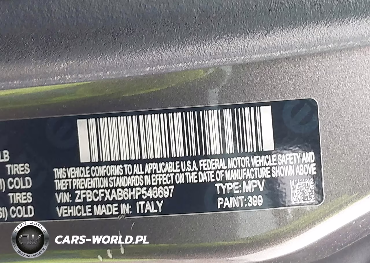 2017 Fiat 500X Pop Fwd VIN:ZFBCFXAB6HP546697 - 9