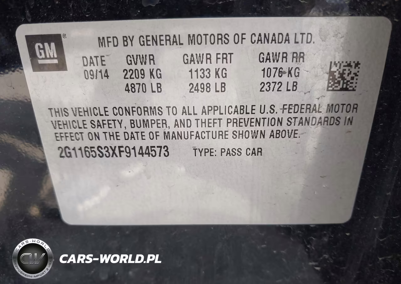 2015 Chevrolet Impala 2Lz VIN:2G1165S3XF9144573 - 9