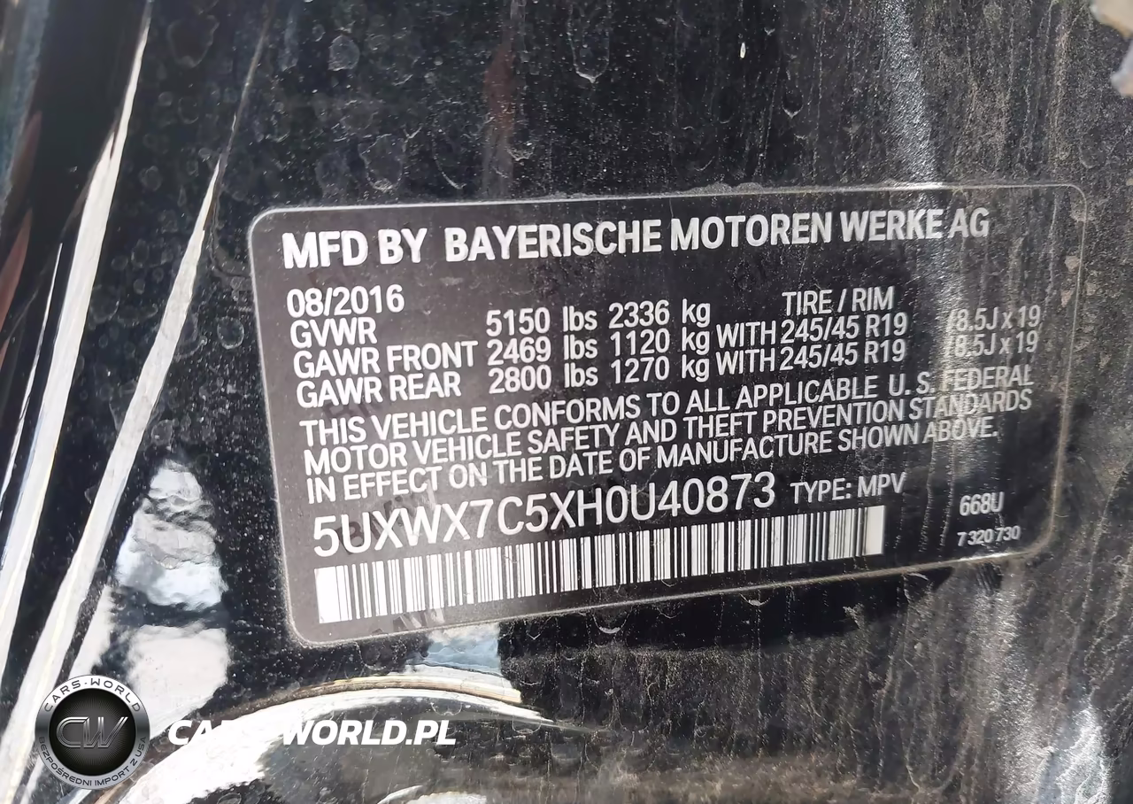 2017 BMW X3 xDrive35I VIN:5UXWX7C5XH0U40873 - 9