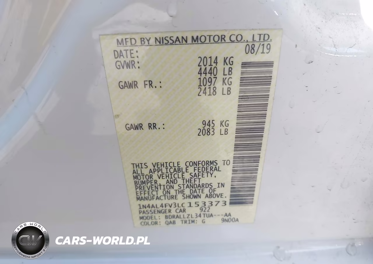 2020 Nissan Altima Platinum Vc-Turbo Fwd VIN:1N4AL4FV3LC153373 - 9