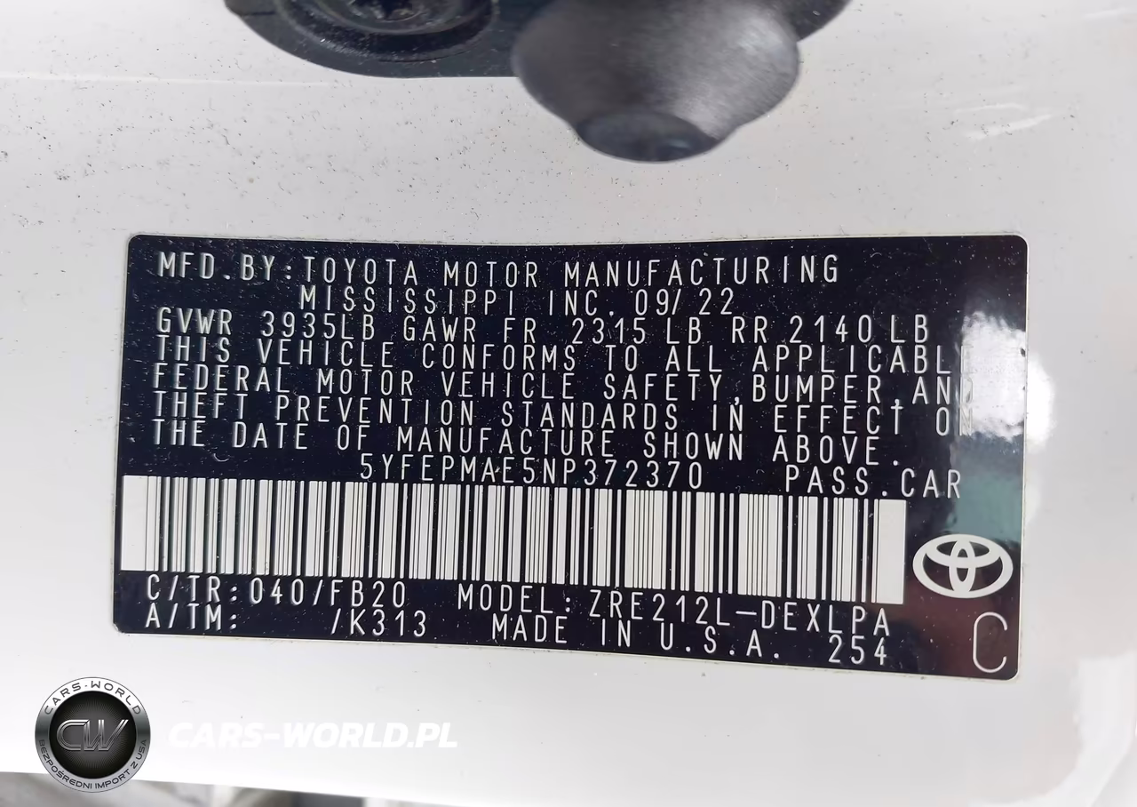 2022 Toyota Corolla Le VIN:5YFEPMAE5NP372370 - 9