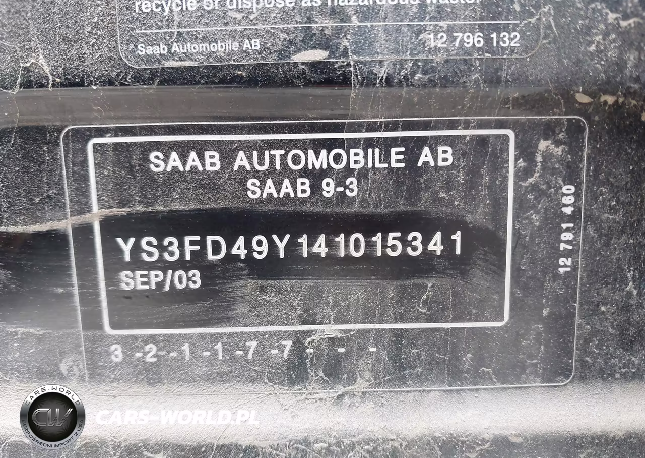2004 Saab 9-3 Arc VIN:YS3FD49Y141015341 - 9