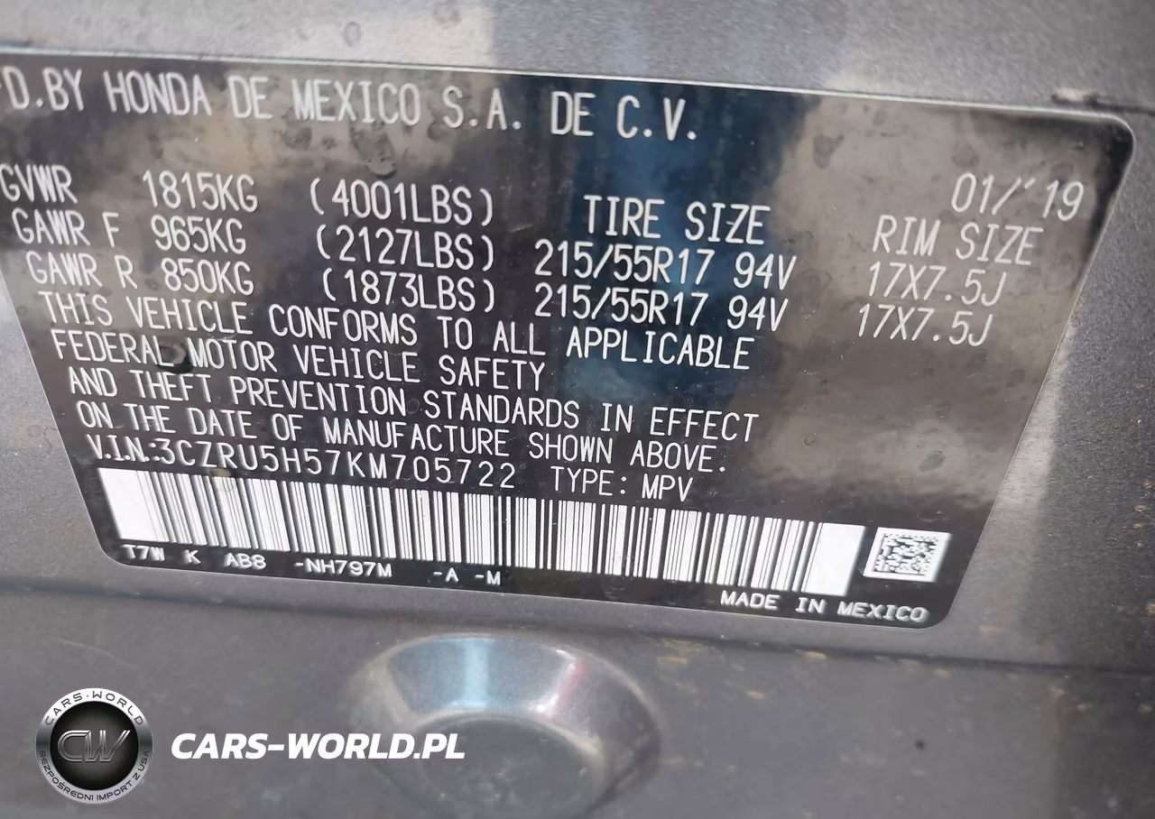 2019 Honda Hr-V Ex VIN:3CZRU5H57KM705722 - 9