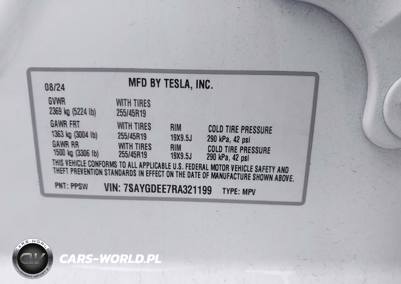 2024 Tesla Model Y Long Range Dual Motor All-Wheel Drive VIN:7SAYGDEE7RA321199 - 9