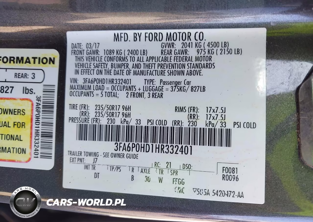 2017 Ford Fusion Se VIN:3FA6P0HD1HR332401 - 9