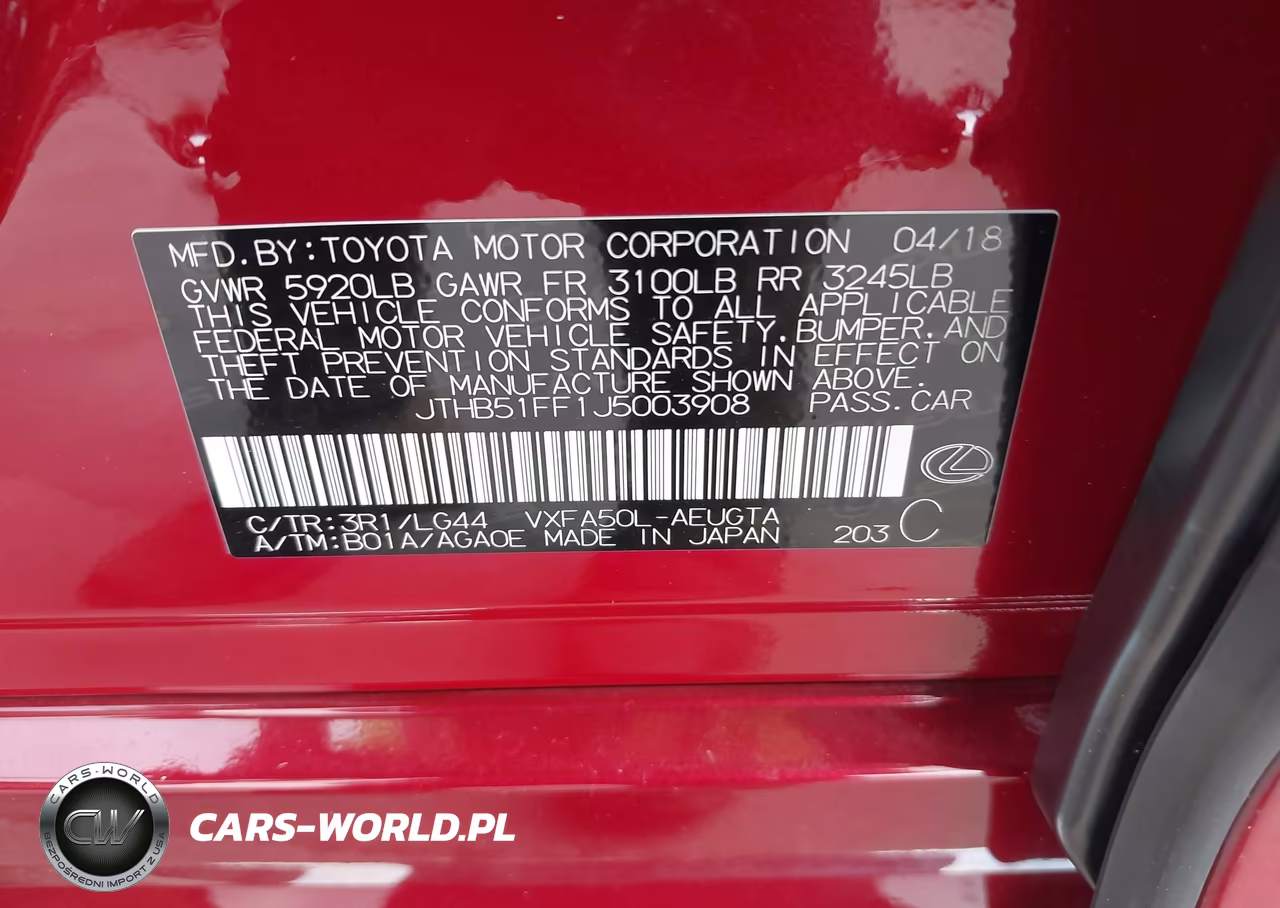 2018 Lexus Ls 500 VIN:JTHB51FF1J5003908 - 9