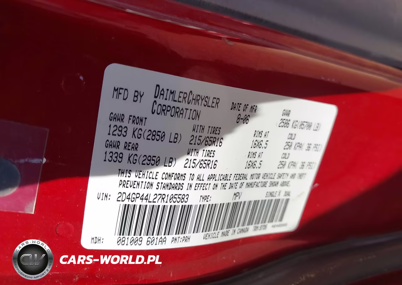 2007 Dodge Grand Caravan Sxt VIN:2D4GP44L27R105583 - 9