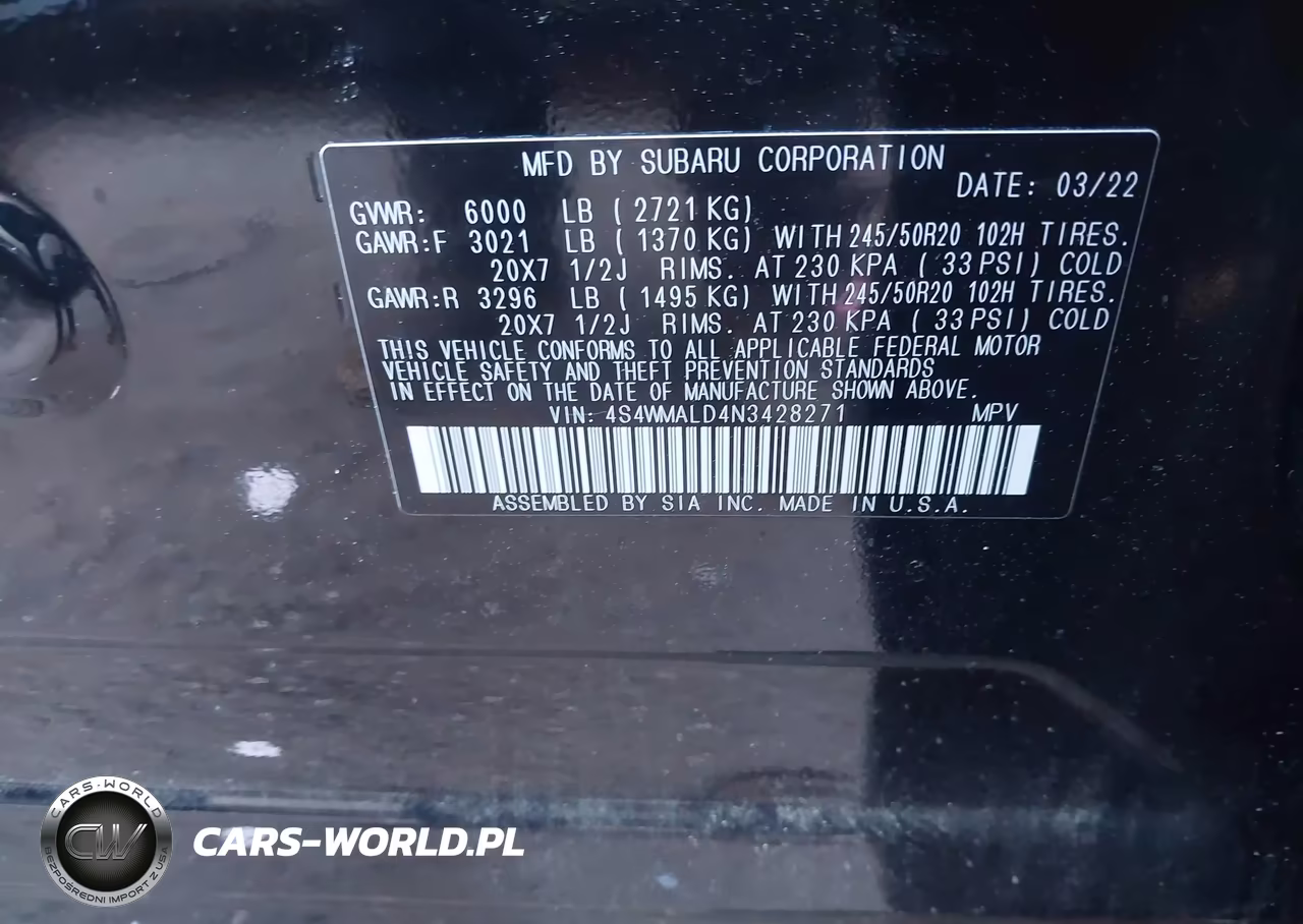 2022 Subaru Ascent Limited VIN:4S4WMALD4N3428271 - 9