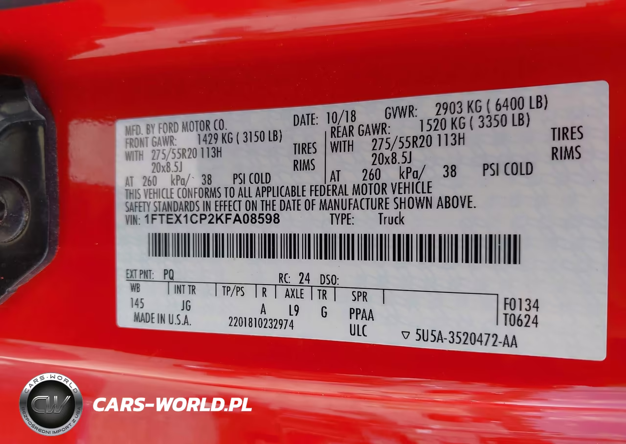 2019 Ford F-150 Xl VIN:1FTEX1CP2KFA08598 - 9