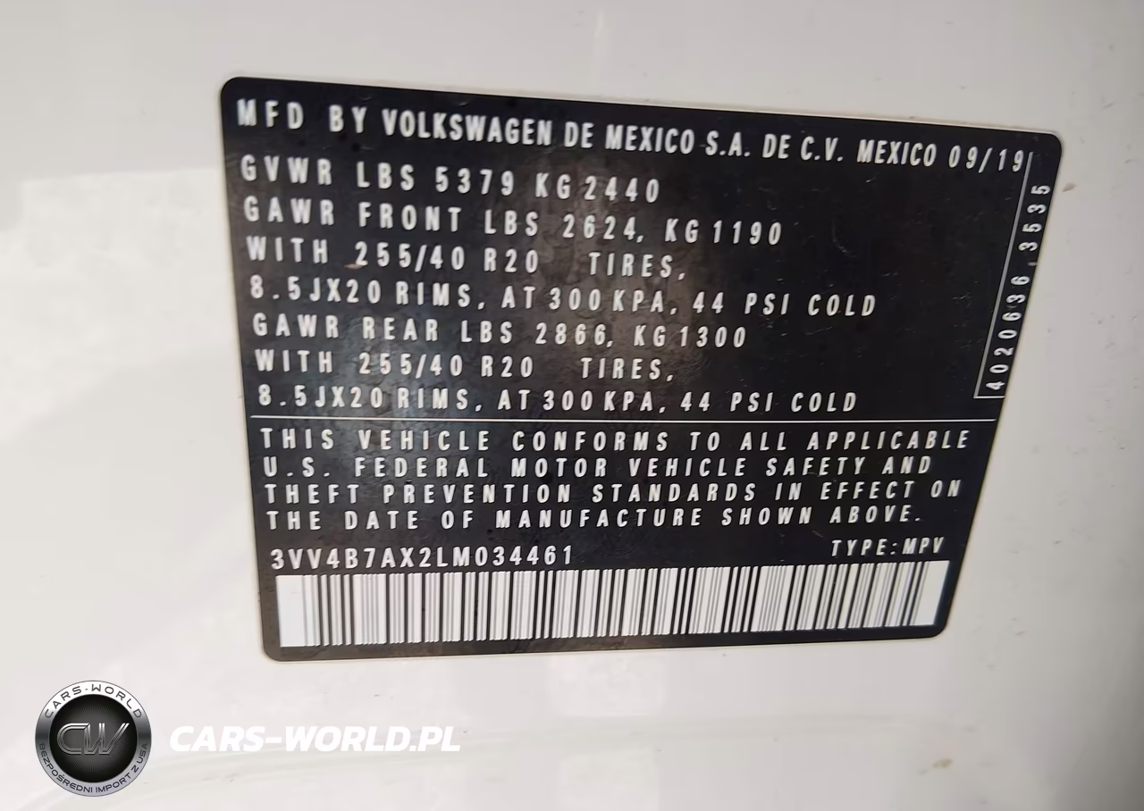 2020 Volkswagen Tiguan 2.0T Sel Premium R-Line VIN:3VV4B7AX2LM034461 - 9
