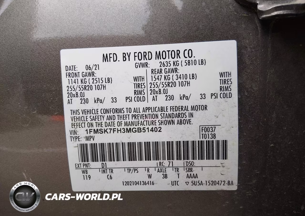 2021 Ford Explorer Limited VIN:1FMSK7FH3MGB51402 - 9
