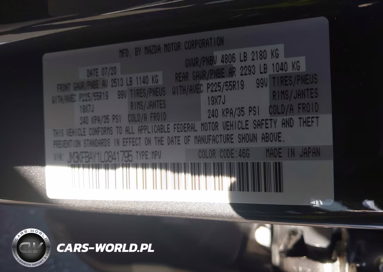 2020 Mazda Cx-5 Grand Touring Reserve VIN:JM3KFBAY1L0841795 - 9