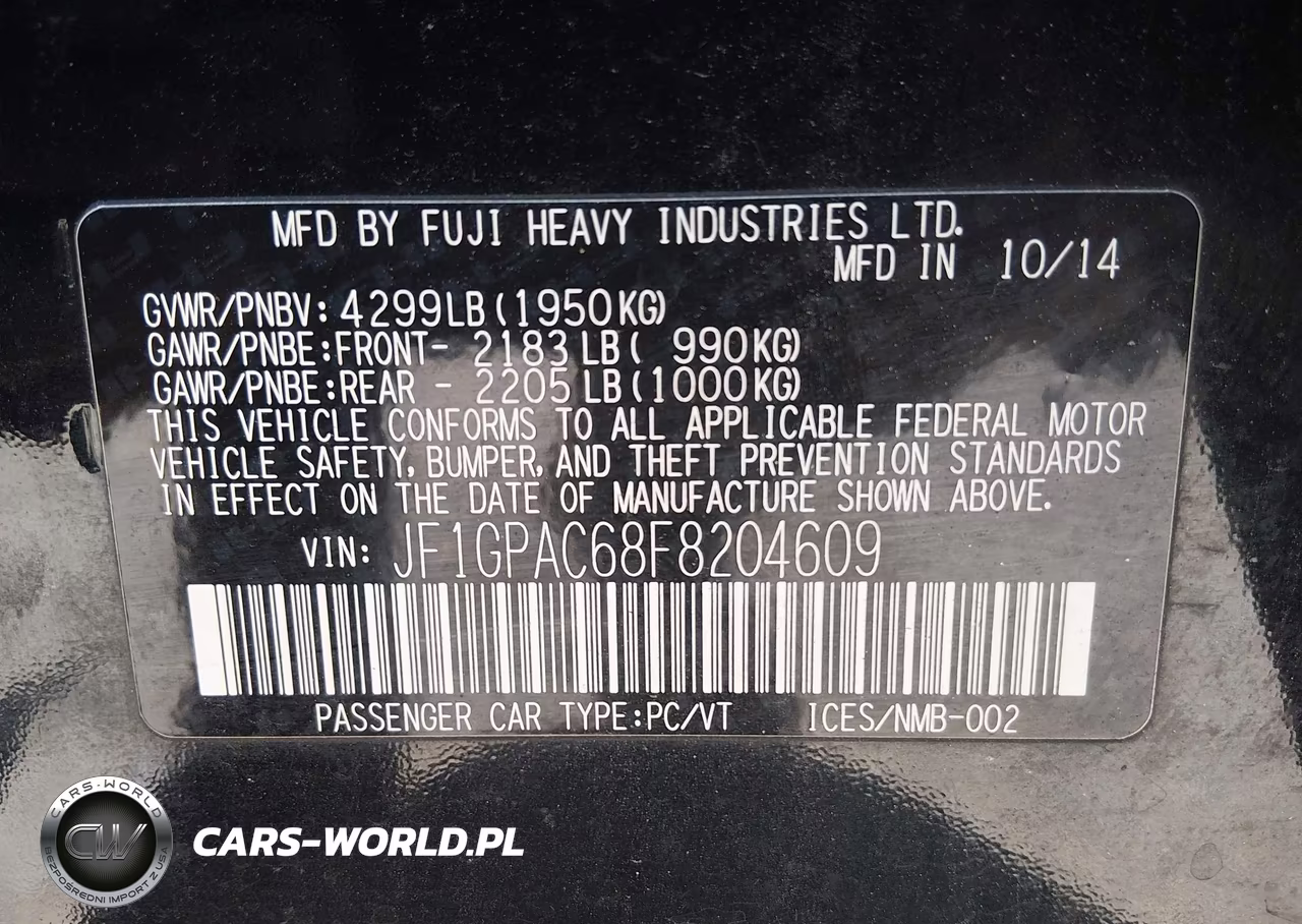 2015 Subaru Impreza 2.0I Premium VIN:JF1GPAC68F8204609 - 9