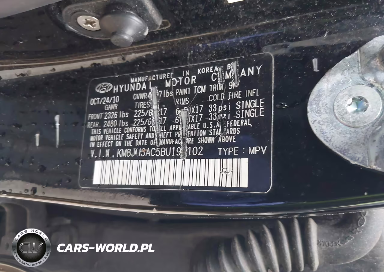 2011 Hyundai Tucson Gls VIN:KM8JU3AC5BU198102 - 9