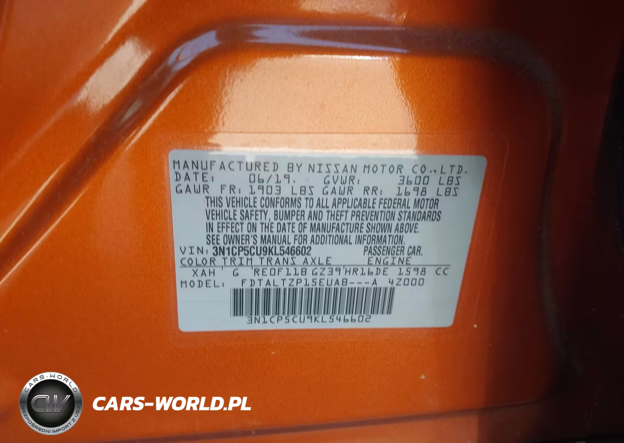 2019 Nissan Kicks Sr VIN:3N1CP5CU9KL546602 - 9