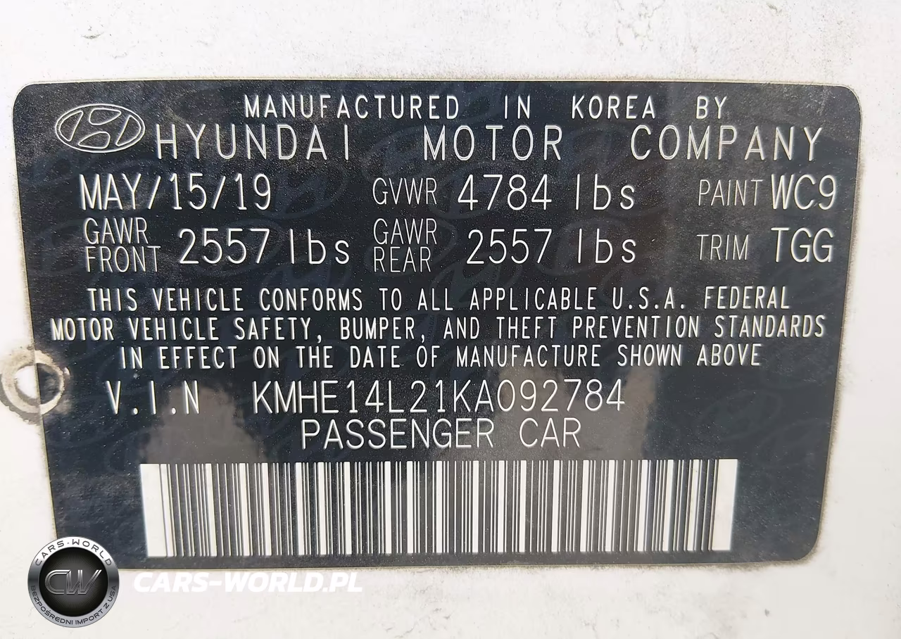 2019 Hyundai Sonata Plug-In Hybrid VIN:KMHE14L21KA092784 - 9