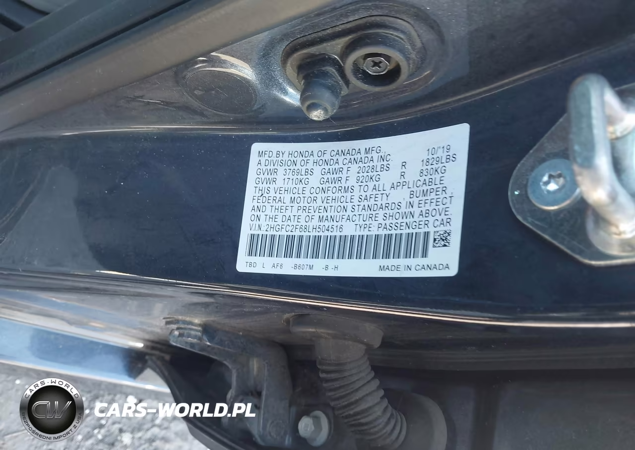 2020 Honda Civic Lx VIN:2HGFC2F68LH504516 - 9