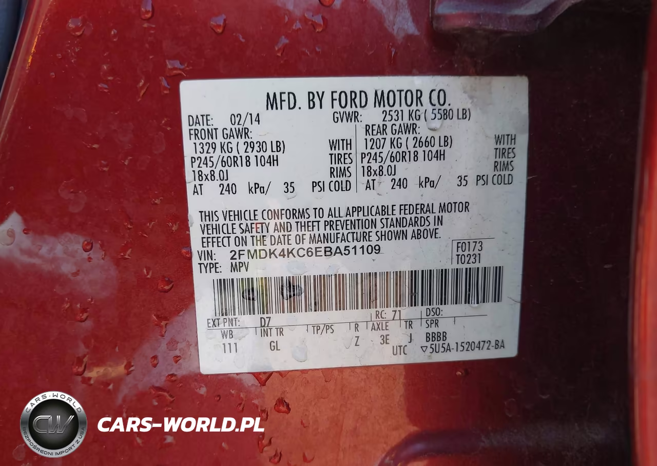 2014 Ford Edge Limited VIN:2FMDK4KC6EBA51109 - 9