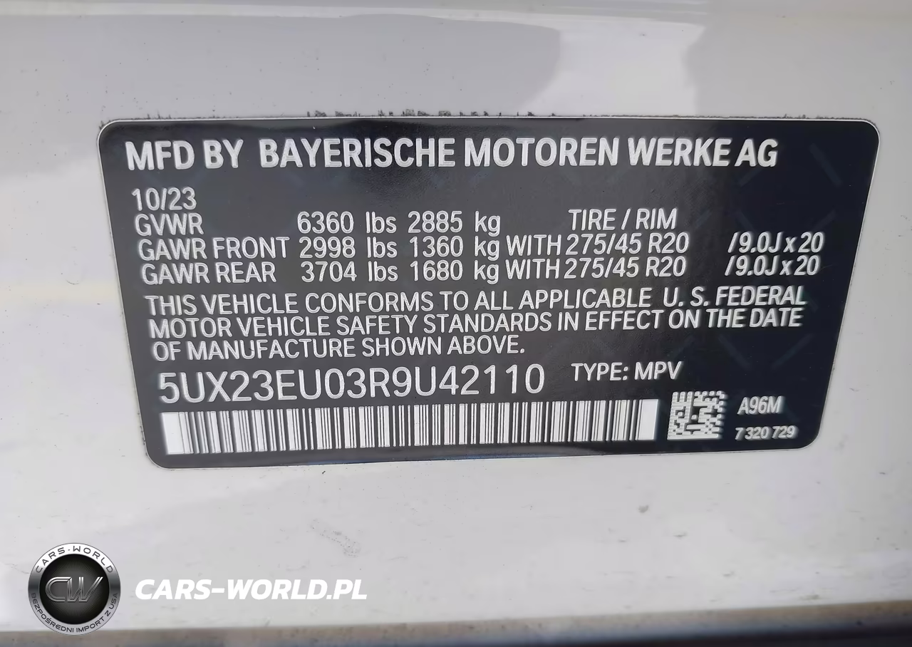 2024 BMW X5 xDrive40I VIN:5UX23EU03R9U42110 - 9
