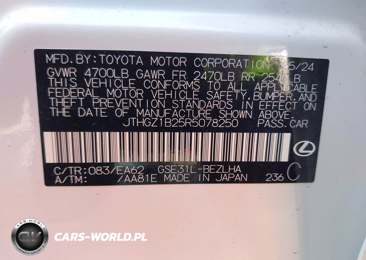 2024 Lexus Is 350 F Sport VIN:JTHGZ1B25R5078250 - 9