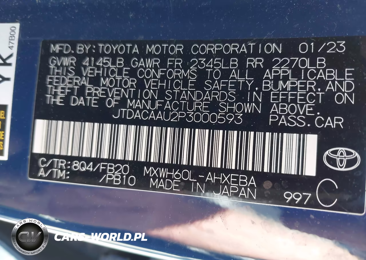 2023 Toyota Prius Le VIN:JTDACAAU2P3000593 - 9