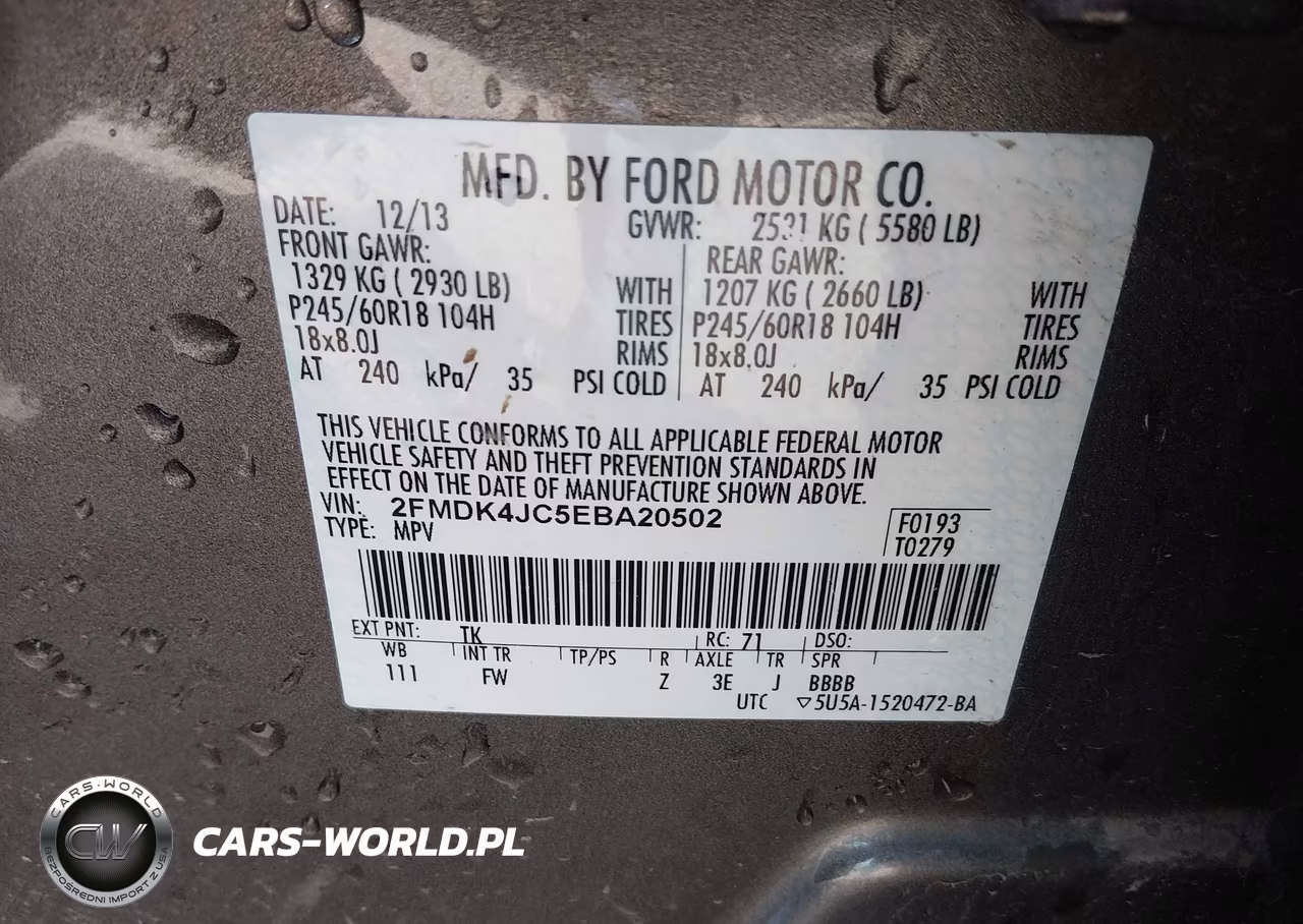 2014 Ford Edge Sel VIN:2FMDK4JC5EBA20502 - 9
