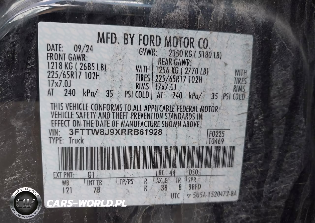 2024 Ford Maverick Xlt VIN:3FTTW8J9XRRB61928 - 9