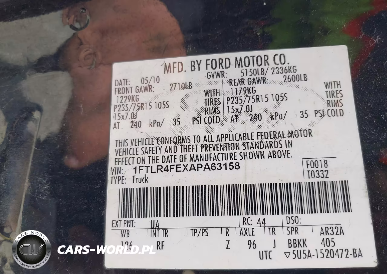 2010 Ford Ranger Xlt VIN:1FTLR4FEXAPA63158 - 9