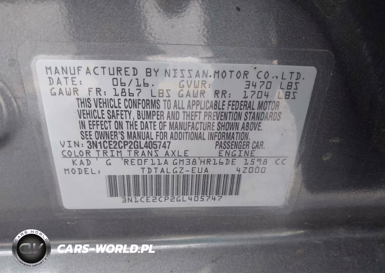 2016 Nissan Versa Note Sr VIN:3N1CE2CP2GL405747 - 9