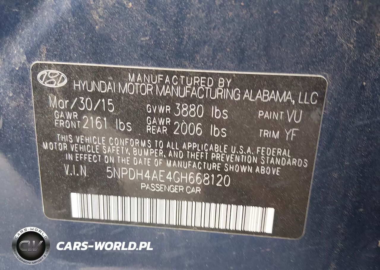 2016 Hyundai Elantra Se VIN:5NPDH4AE4GH668120 - 9