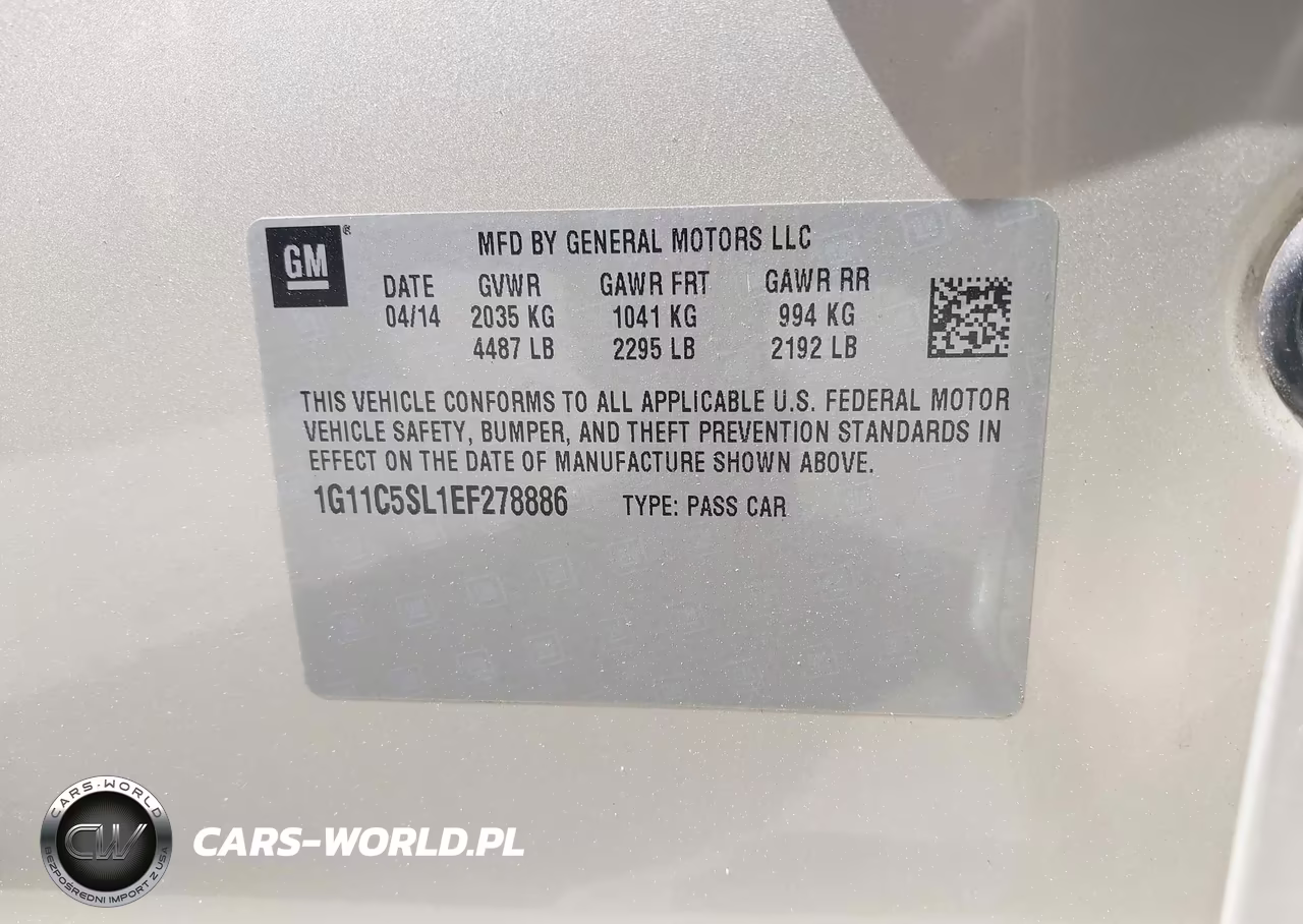 2014 Chevrolet Malibu 1Lt VIN:1G11C5SL1EF278886 - 9