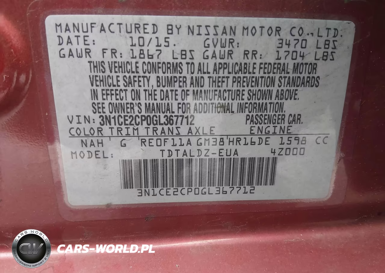 2016 Nissan Versa Note Sv VIN:3N1CE2CP0GL367712 - 9
