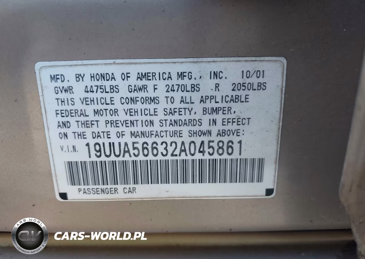 2002 Acura Tl 3.2 VIN:19UUA56632A045861 - 9