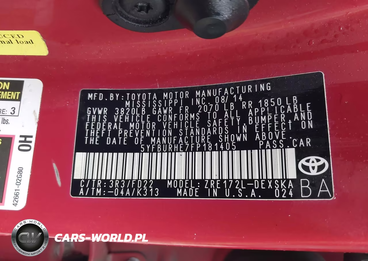 2015 Toyota Corolla S Plus VIN:5YFBURHE7FP181405 - 9